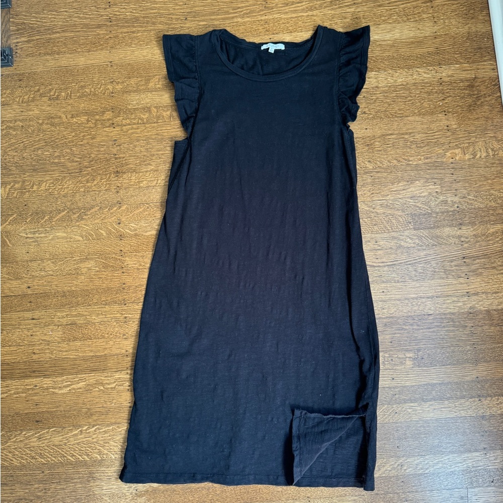 Z Supply ruffle sleeve black dress
